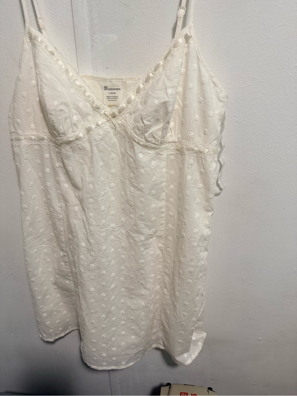 No Boundaries White Eyelet Mini Dress
